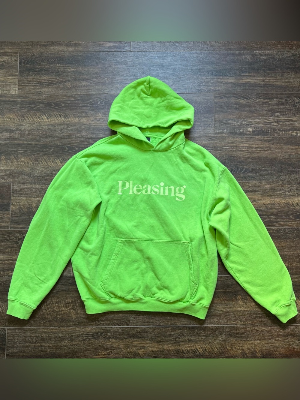 The Pleasing Harry Styles Pollinators Hoodie in Shrub Lime Green Unisex Large - Picture 2 of 4